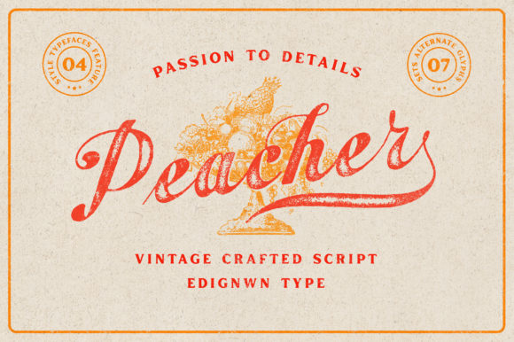 Peacher: A Script Handwritten Font for Creative Crafters and Product Designers
